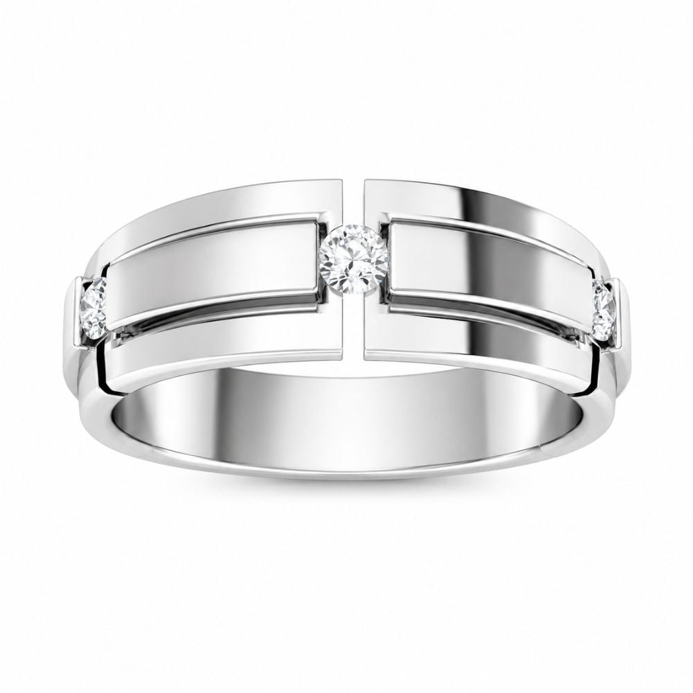 Round Cut Lab Grown Diamond Promise Band For Men