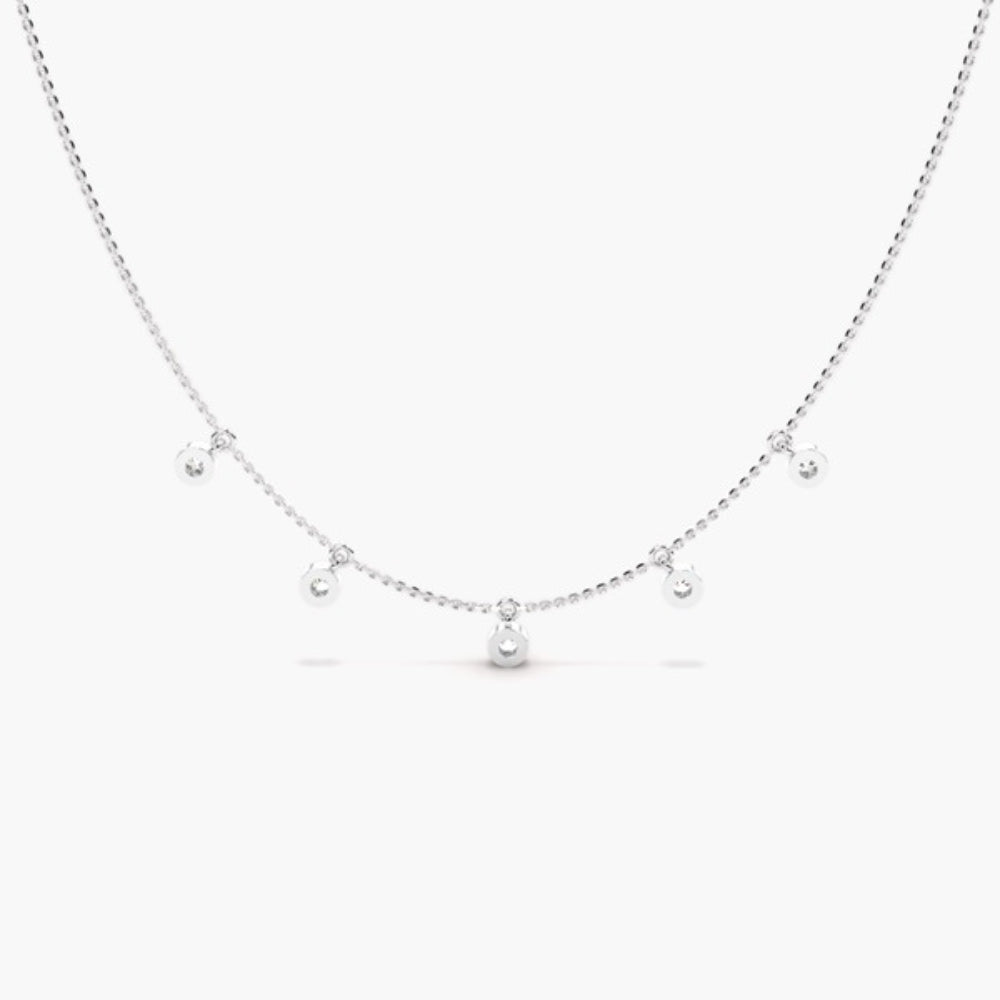 Moissanite Round Brilliant Cut Bezel Set Pendant