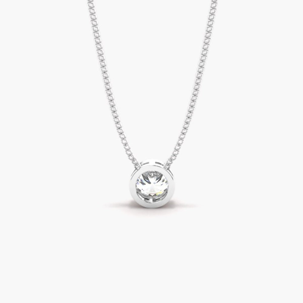 VVS1 Moissanite Round Cut Solitaire Filligree Pendant
