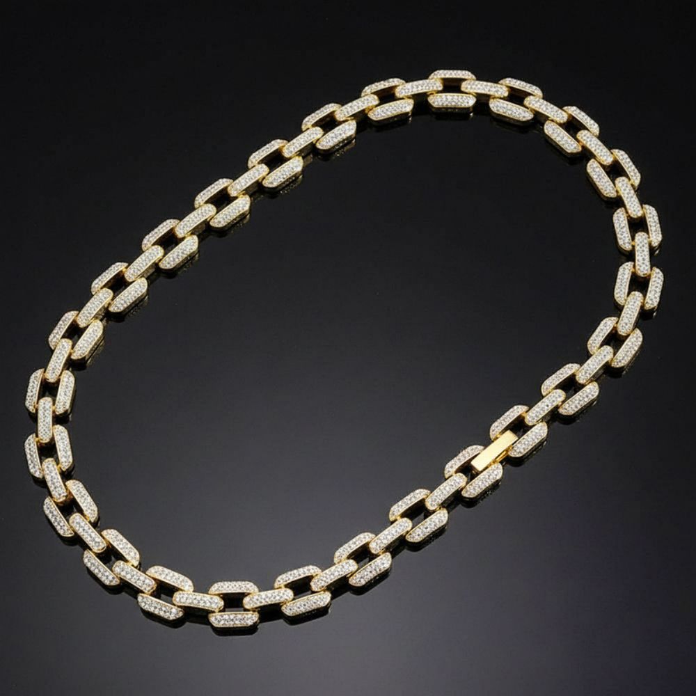 Round Cut Moissanite Iced Out Classic Hip Hop Chain
