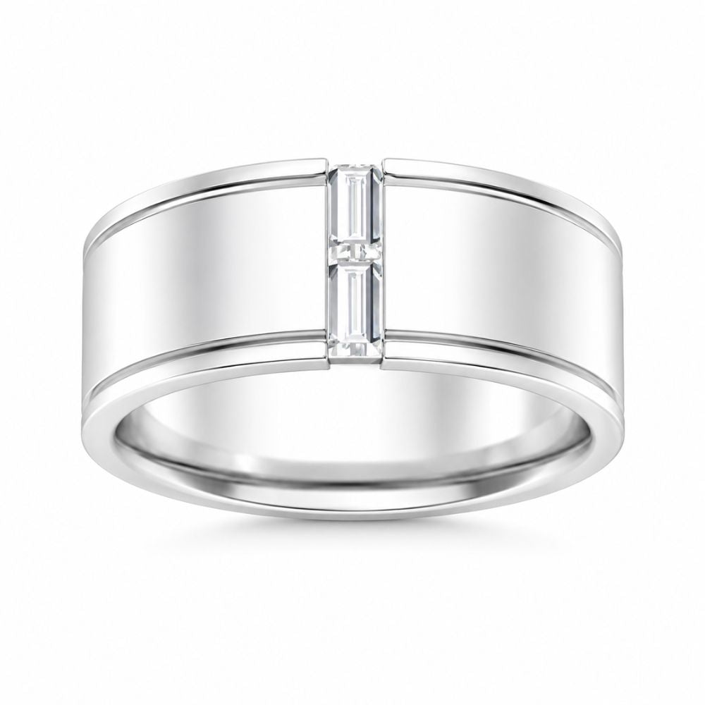 Baguette Cut Lab Grown Diamond Channel Set Wedding Band