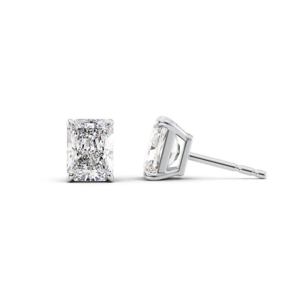 Basket Prong Radiant Cut Moissanite Stud Earring For Her
