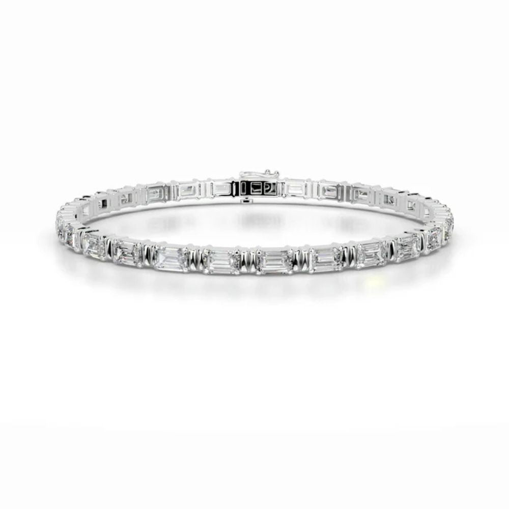 Emerald Cut VVS1 Moissanite Tennis Bracelet For Women's