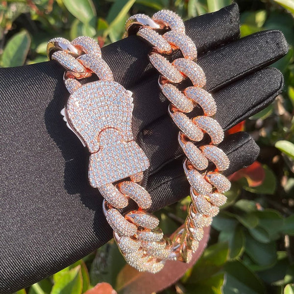 Iced Out Round Cut Lab Grown Diamond Miami Cuban Link Chain