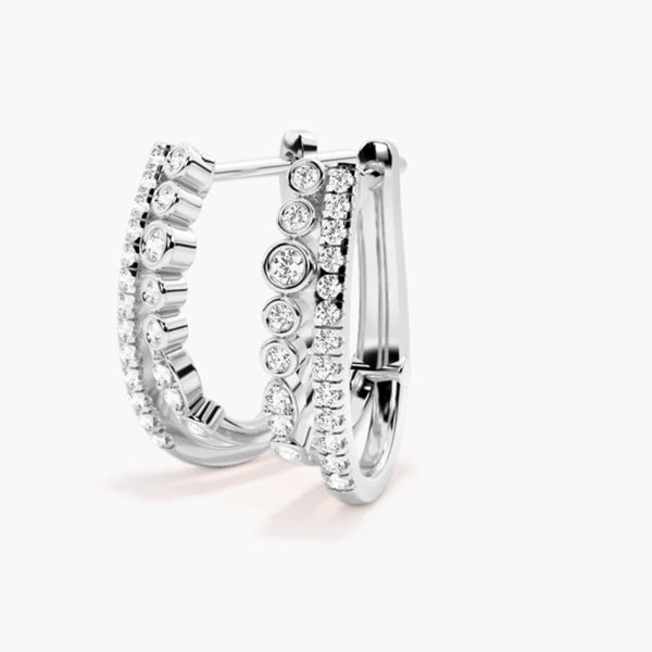 VVS1 Round Cut Moissanite Classic Hoop Earrings