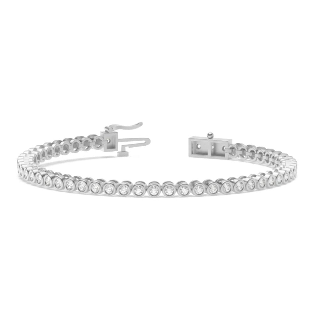 VVS1 Moissanite Round Cut Bezel Set Women's Bracelet