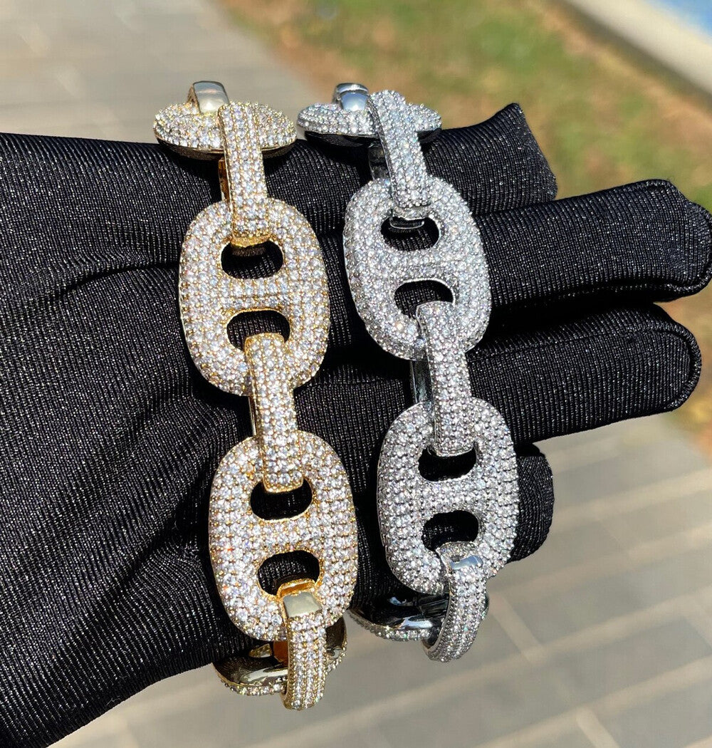 Colorless Moissanite Iced Out Men's Hip Hop Bracelet