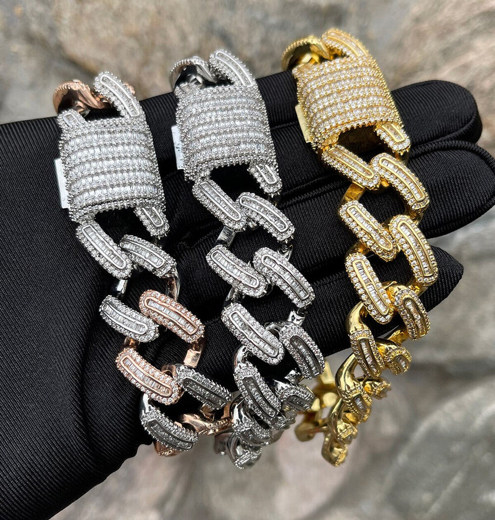 Colorless Moissanite Classic Link Cuban Men's Bracelet