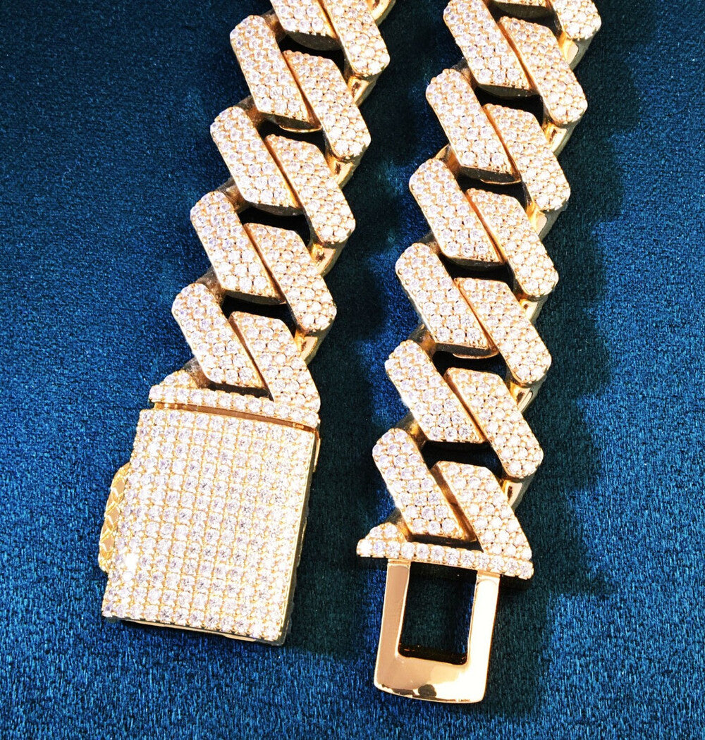 Round Cut Moissanite Iced Out Men's Hip Hop Bracelet