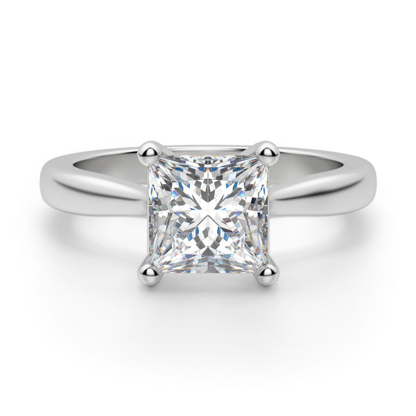 Solitaire Princess Cut Moissanite Engagement Ring