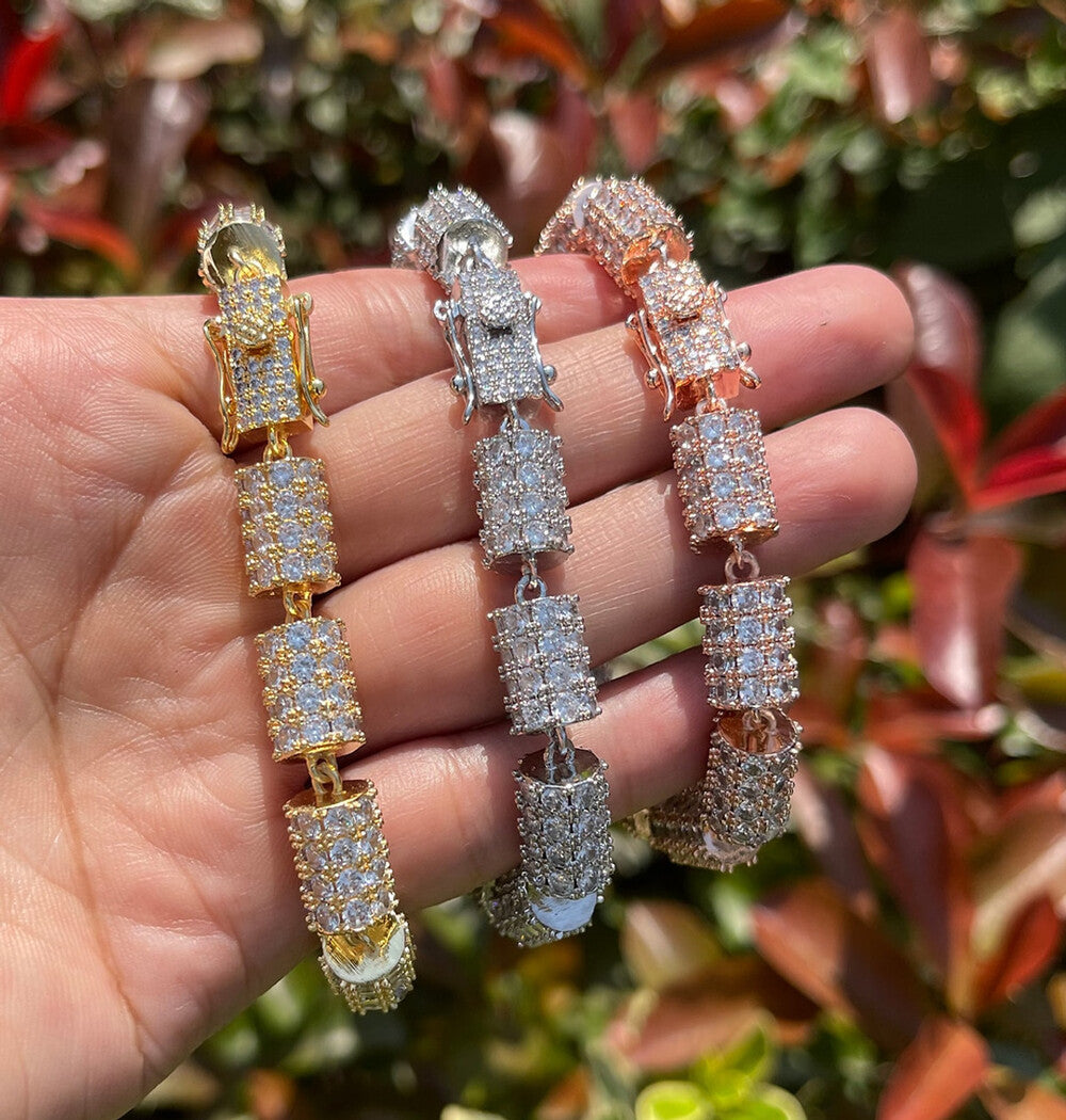 VVS1 Moissanite Iced Out Cuban Link  Bracelet