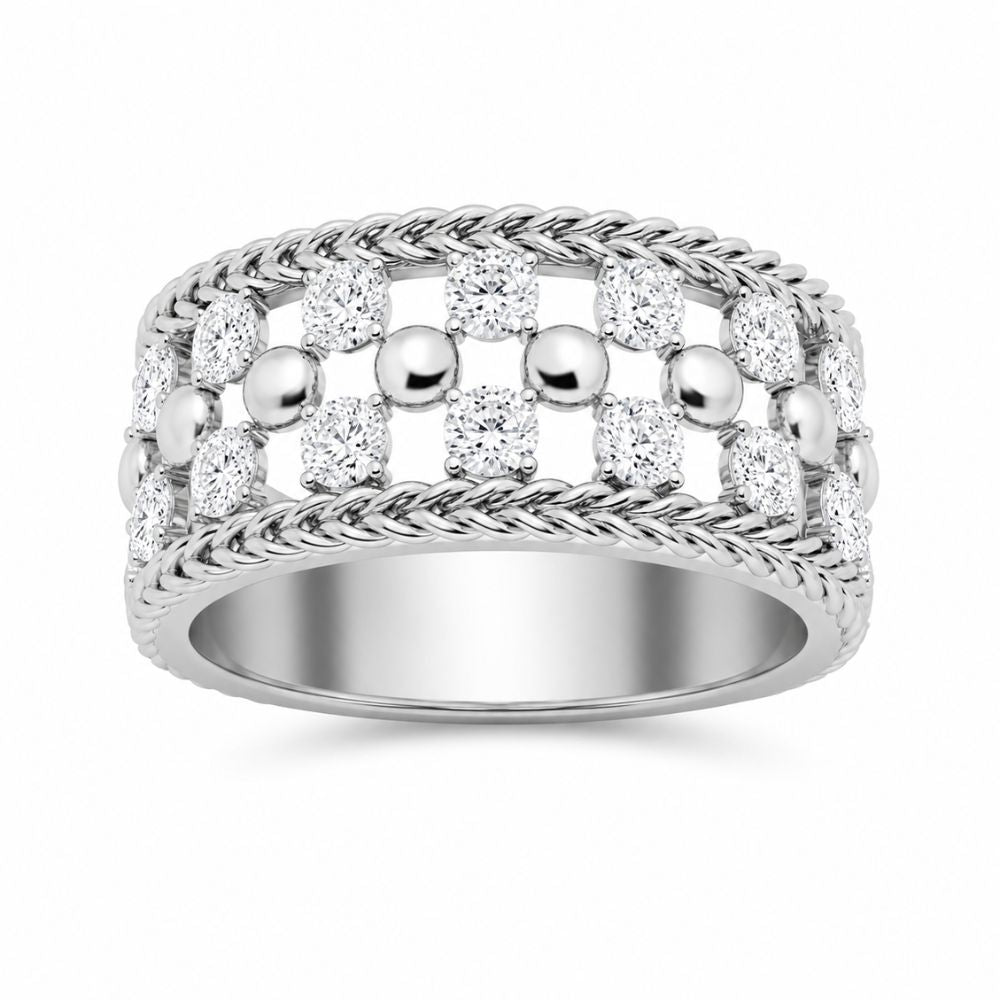 Round Cut Lab Grown Diamond Classic Wedding Band