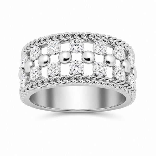 Round Cut Lab Grown Diamond Classic Wedding Band