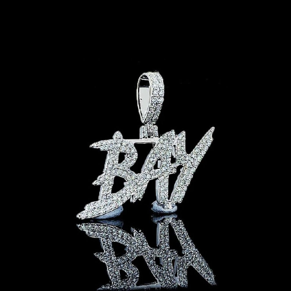 Bay Letter Moissanite Diamond  Iced Out  Hip Hop Pendant