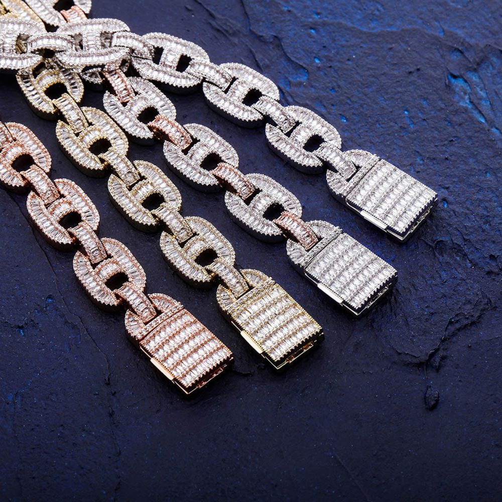 Baguette Cut Lab Grown Diamond Flooded Iced Out Chain