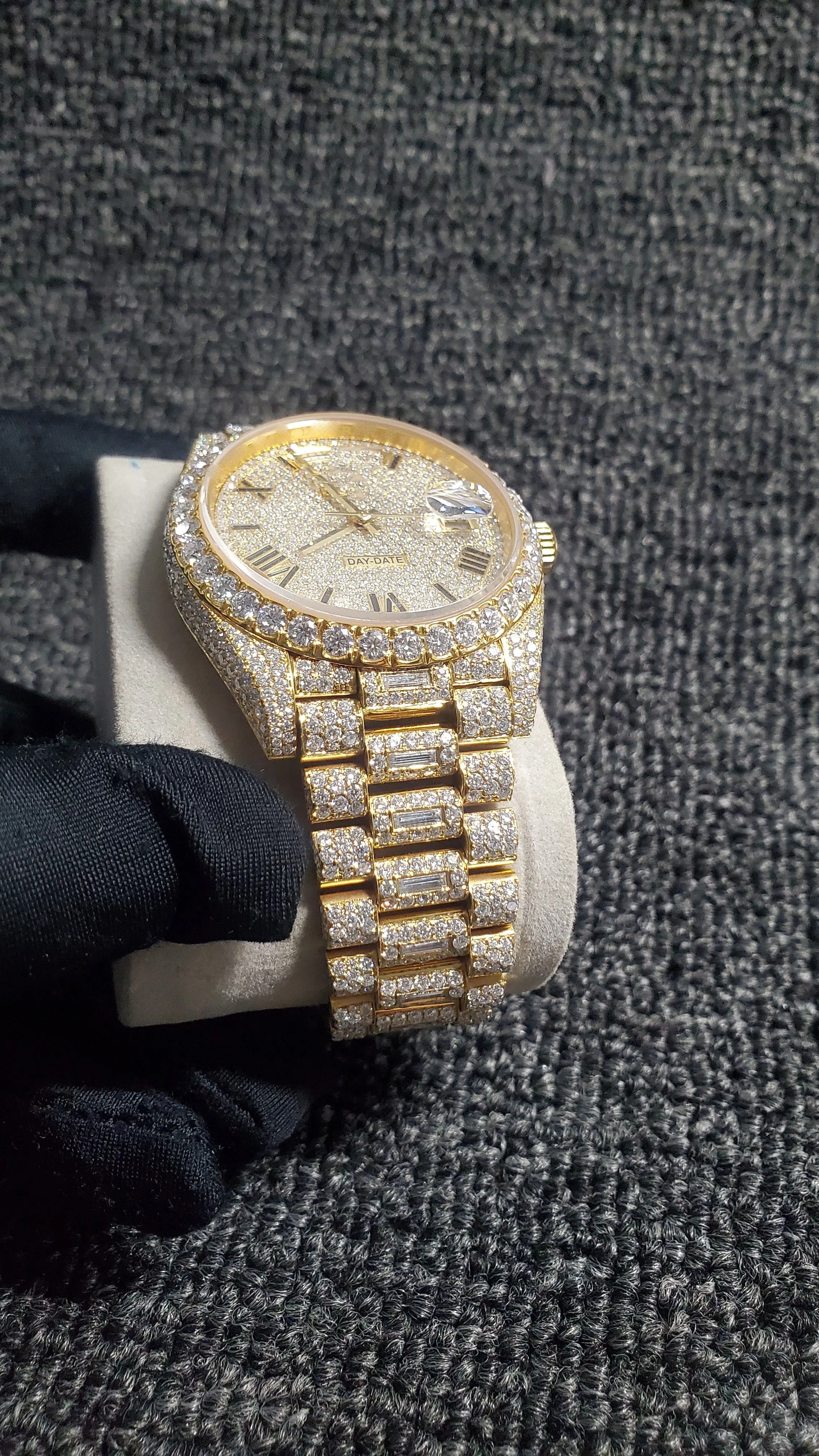 Iced Out Rolex Moissanite Hip Hop Luxury Watch Gift for Him