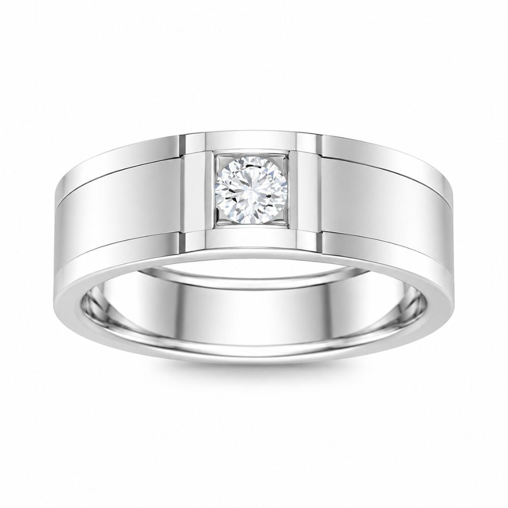 Lab Grown Diamond Round Cut Men's Wedding Band