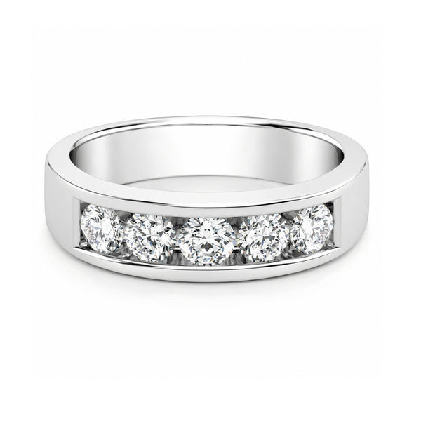 Channel Set Round Cut Lab Grown Diamond Engagement Ring