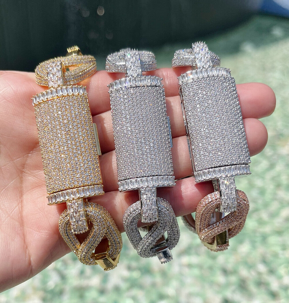 Iced Out Moissanite Hip Hop Bracelet For Men's