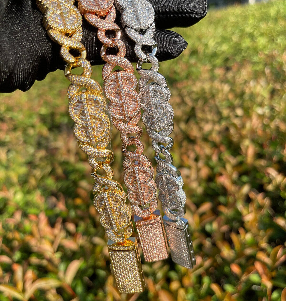 Dollar Sign Iced Out Colorless Moissanite Hip Hop Bracelet