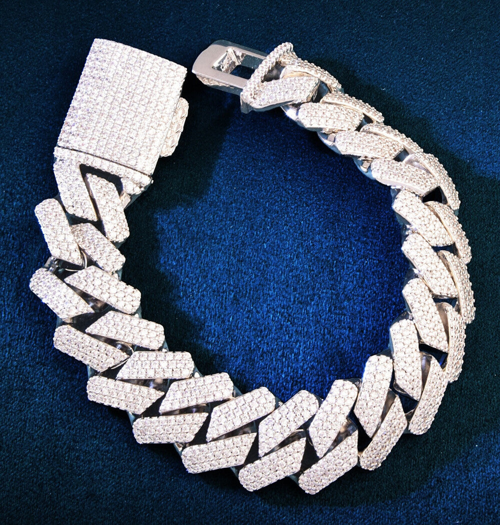 Round Cut Moissanite Iced Out Men's Hip Hop Bracelet