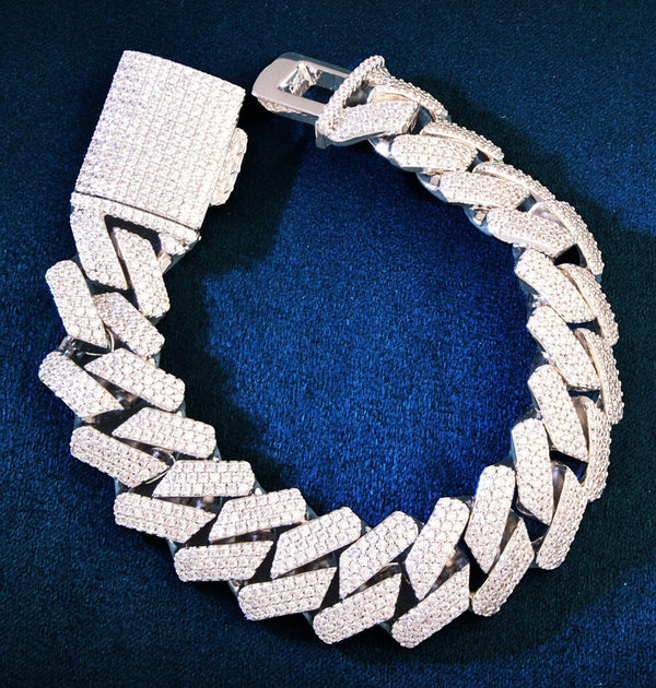 Round Cut Moissanite Iced Out Men's Hip Hop Bracelet