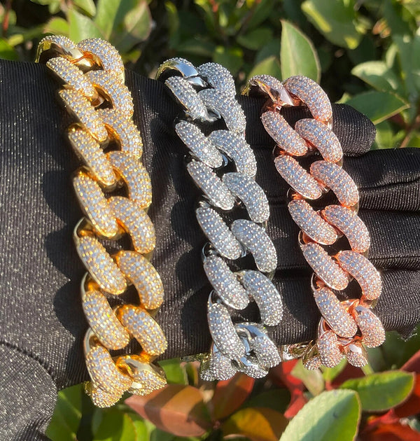 Moissanite Iced Out Cuban Link Hip Hop Bracelet