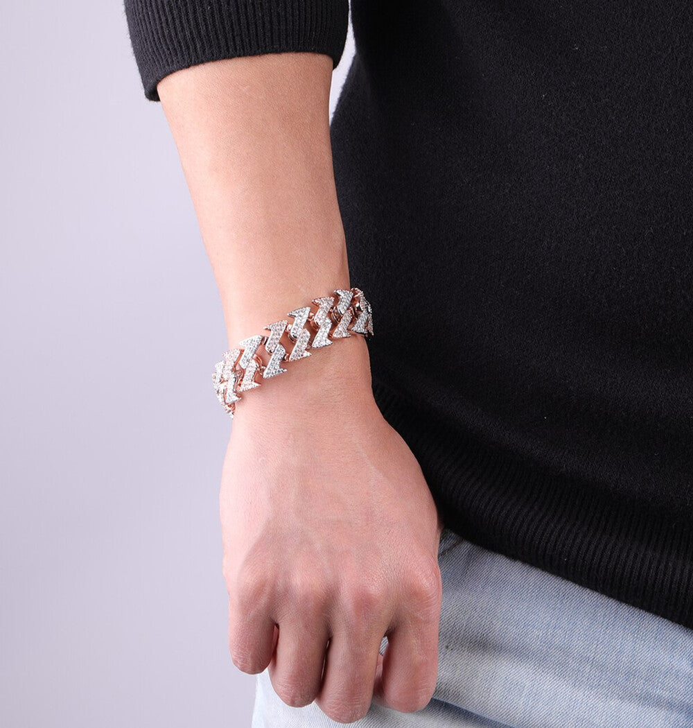 Round Cut Moissanite Diamond Hip Hop Bracelet