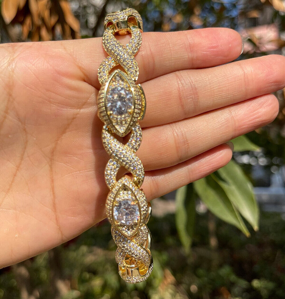 VVS1 Eye Infinity Moissanite Hip Hop Cuban Bracelet
