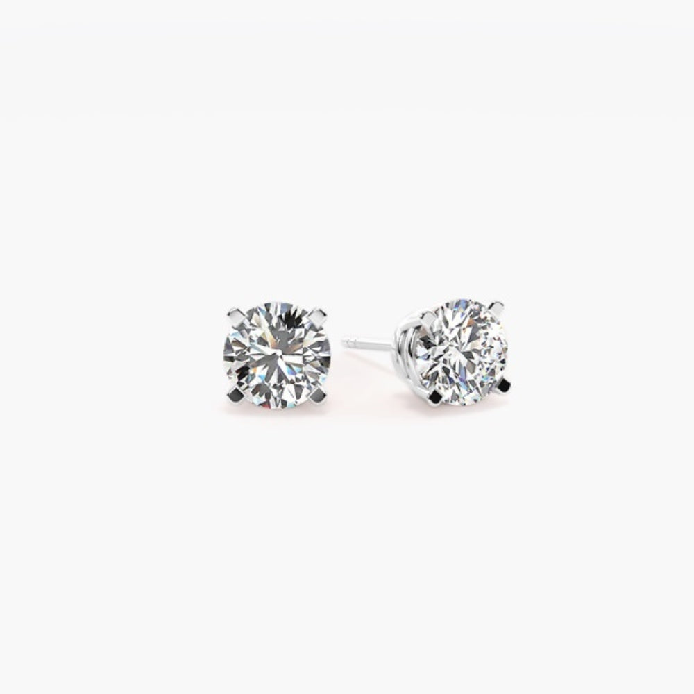 Round Cut Solitaire Moissanite Stud Earring For Women