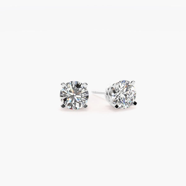 Round Cut Solitaire Moissanite Stud Earring For Women