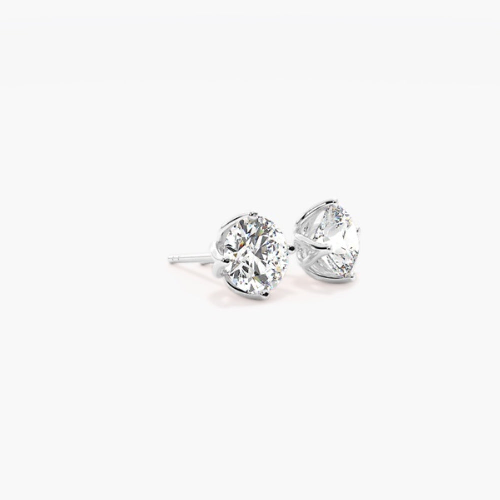 Round Cut Moissanite Solitaire Stud Earring