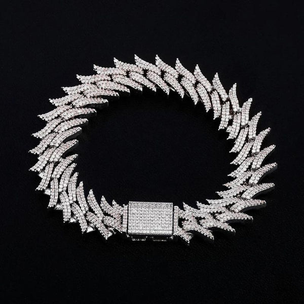 Moissanite Iced Out Spiked Link Hip Hop Bracelet