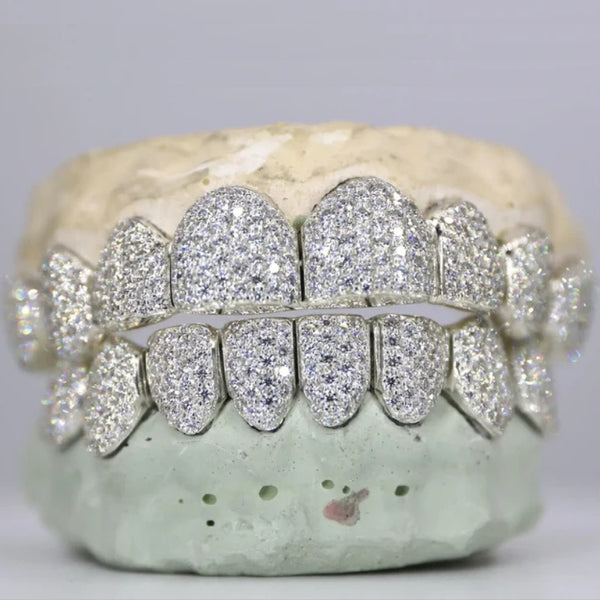 8 On 8 Moissanite Iced Out Hip Hop Grillz For Men's