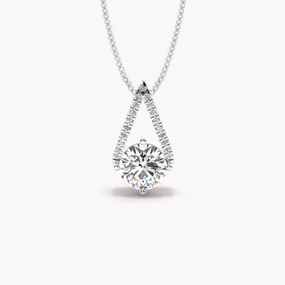 Round Brilliant Cut Colorless Moissanite Pendant