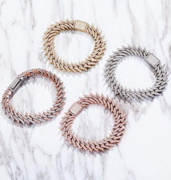 Moissanite Round Cut Iced Out Cuban Hip Hop Bracelet