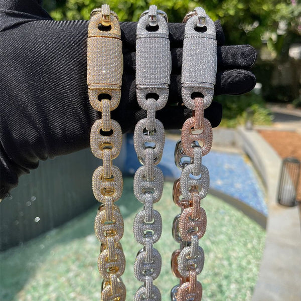 Round Cut Lab Grown Diamond Flooded Iced Out Chain