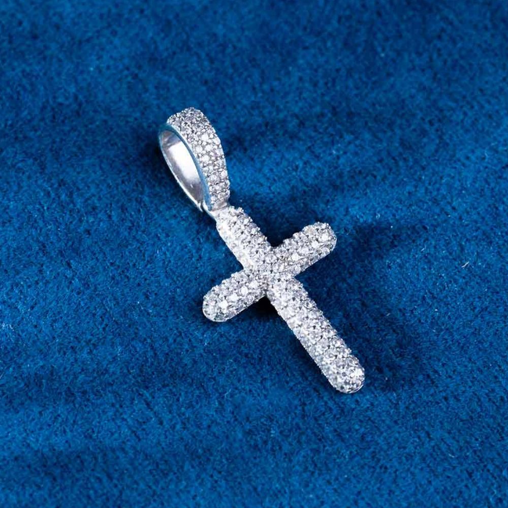 Moissanite Iced Out Unisex Cross Pendant