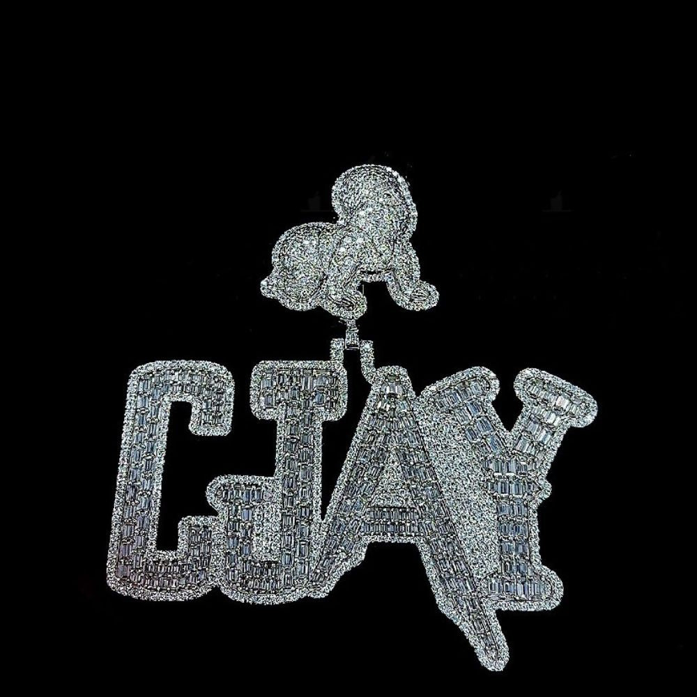 Moissanite Baguette Cut Baby  CJAY Custom Hip Hop Pendant