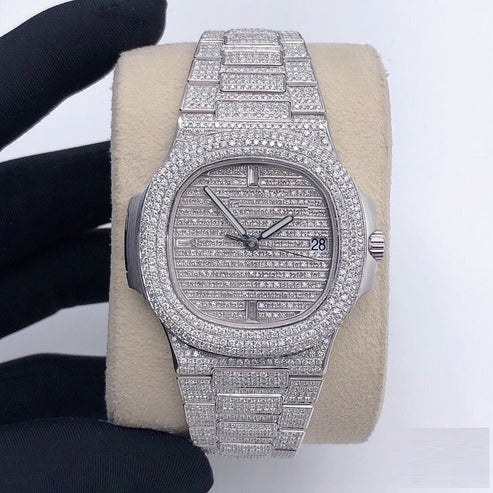 Full Iced Out Moissanite Diamond Stainless Steel Hip Hop Watches