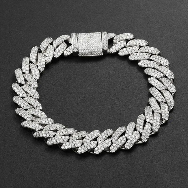 VVS1 Moissanite Iced Out Cuban Link Bracelets For Men's
