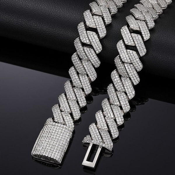 Lab Grown Diamond Round Cut Miami Cuban Link Chain