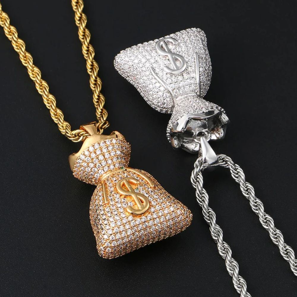 Money Bag Moissanite Diamond Iced Out Pendant