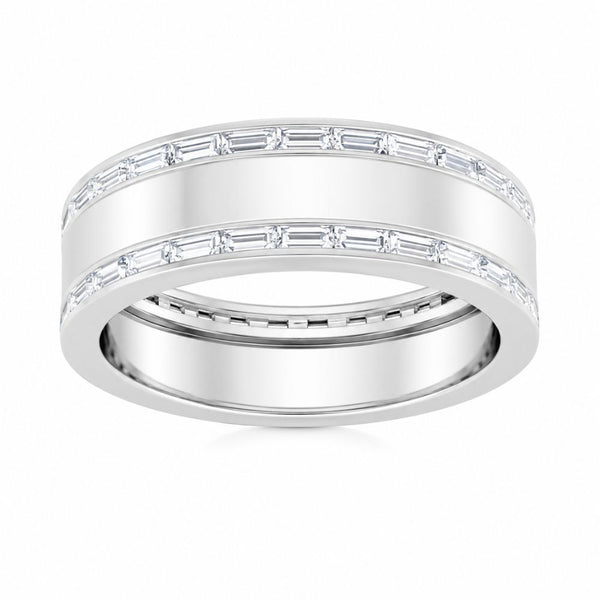 Baguette Cut Channel Set Lab Grown Diamond Wedding Band