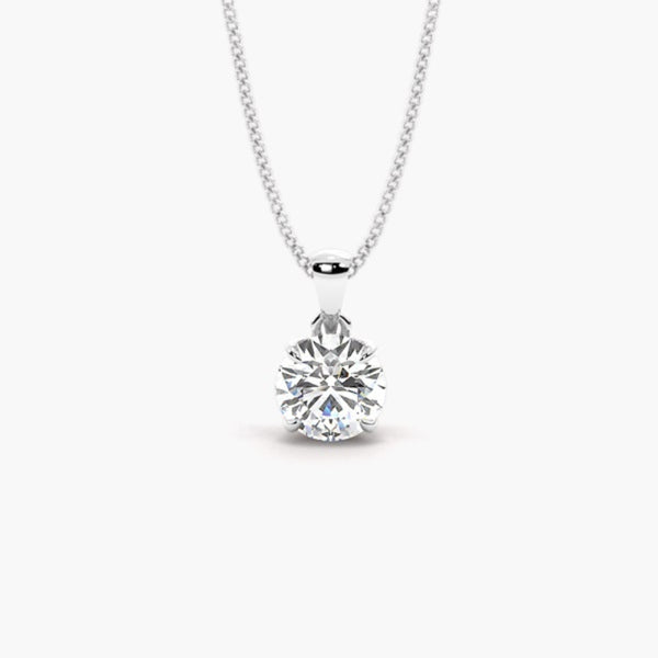 Moissanite Round Cut Solitaire Pendant