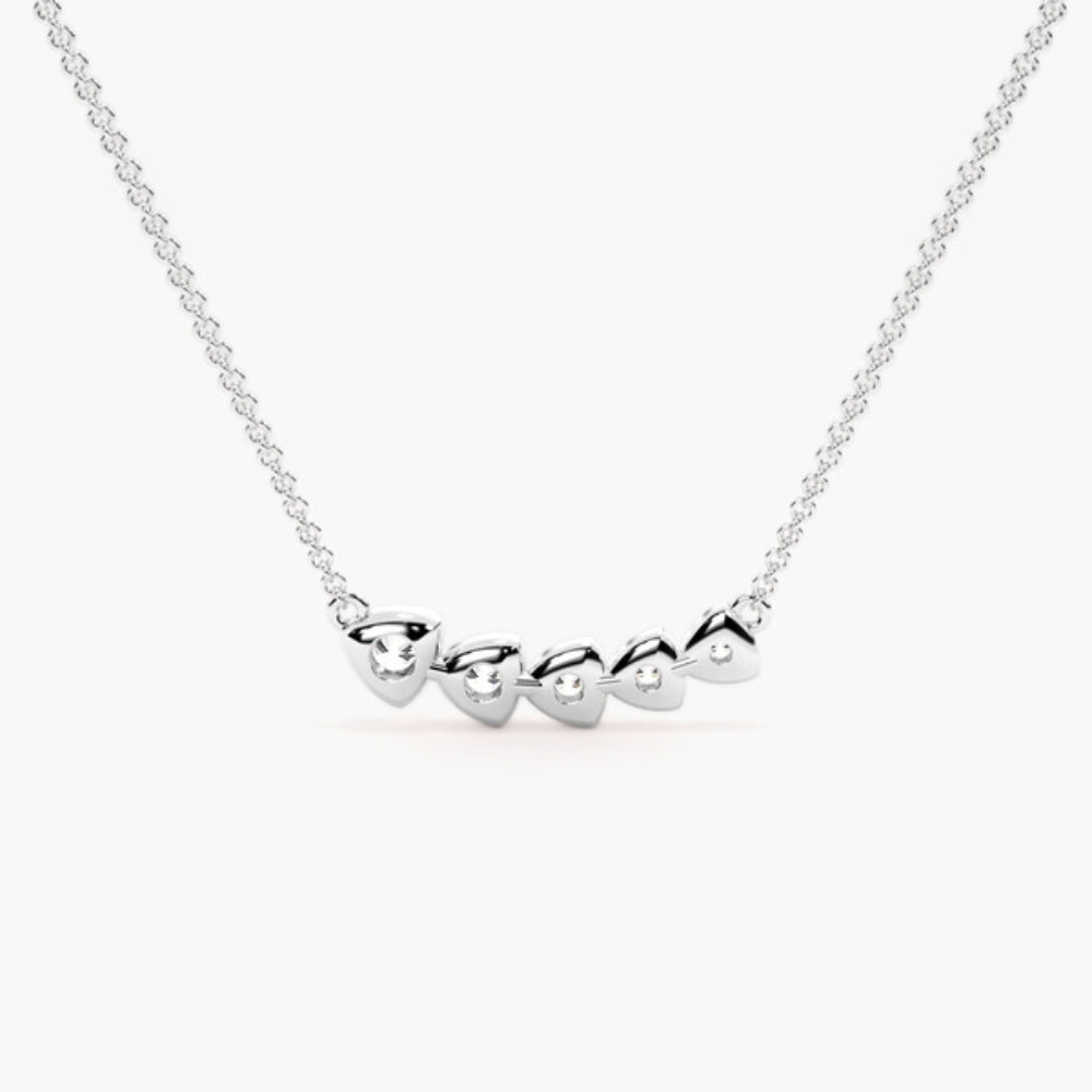 Colorless Moissanite Round Cut Bezel Set Pendant