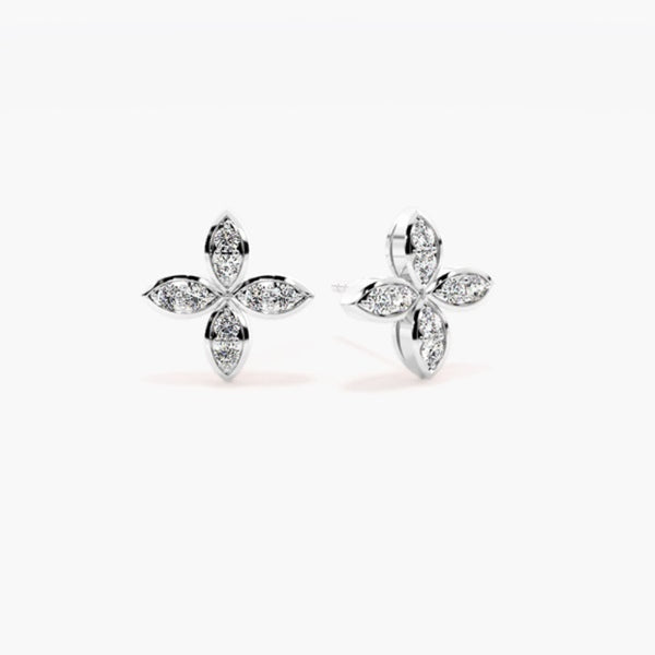 Moissanite Round Cut Pave Set Stud Earring For Her
