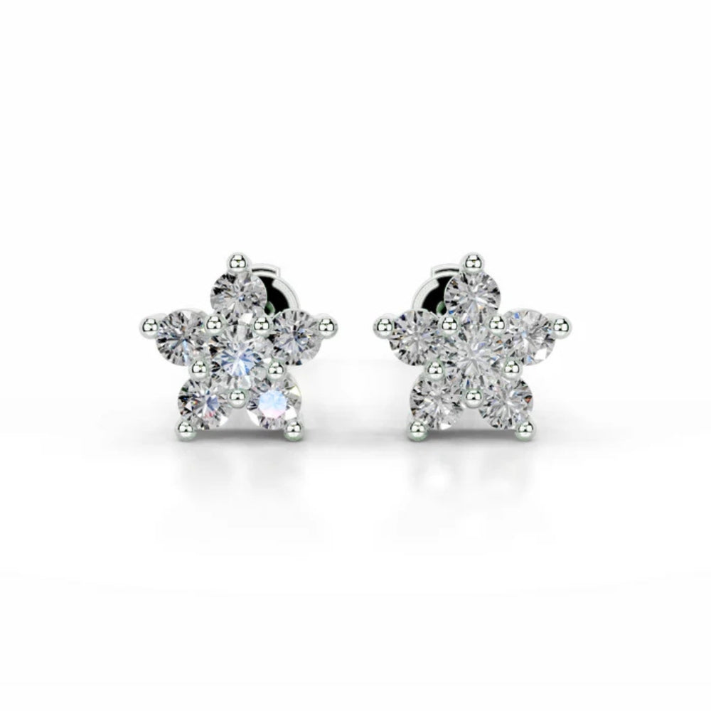 Round Cut Moissanite Stud Earring For Women