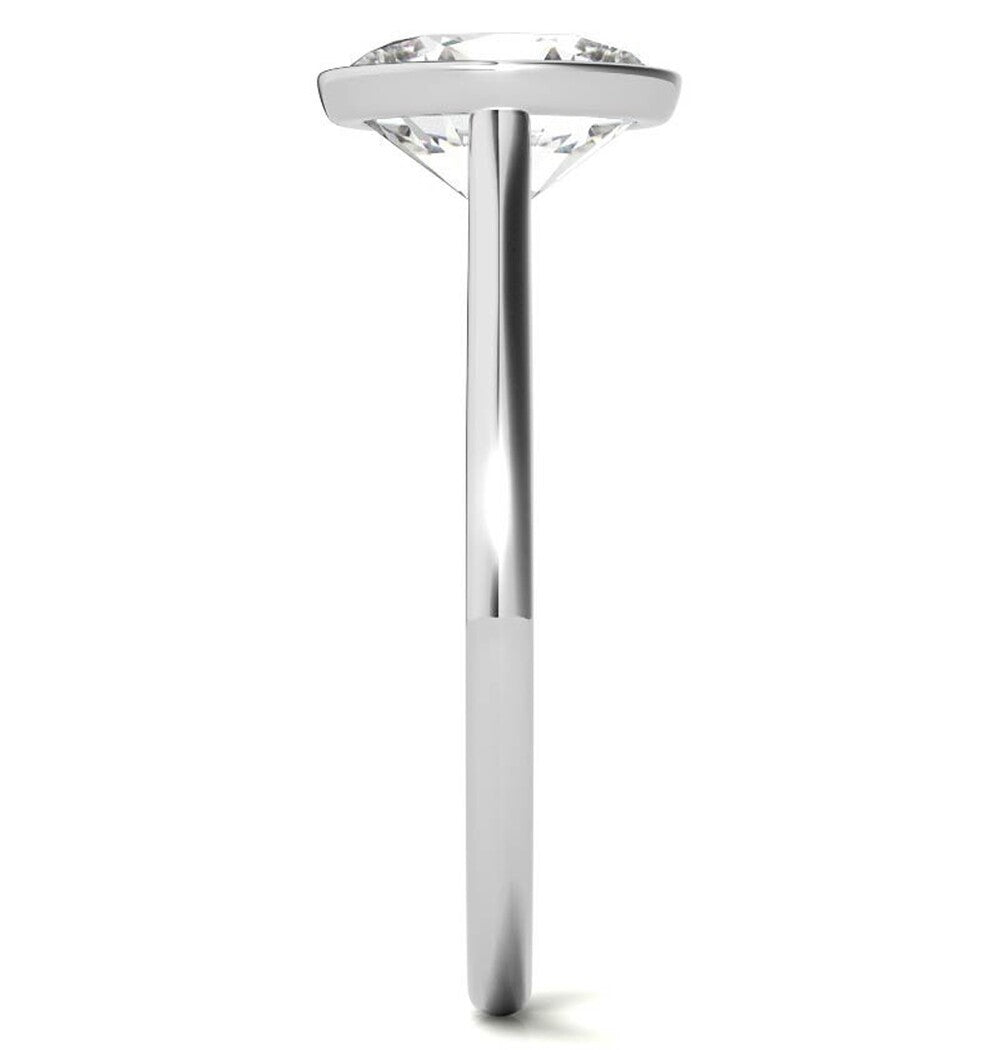 Oval Cut Bezel Set Moissanite Solitaire Engagement Ring