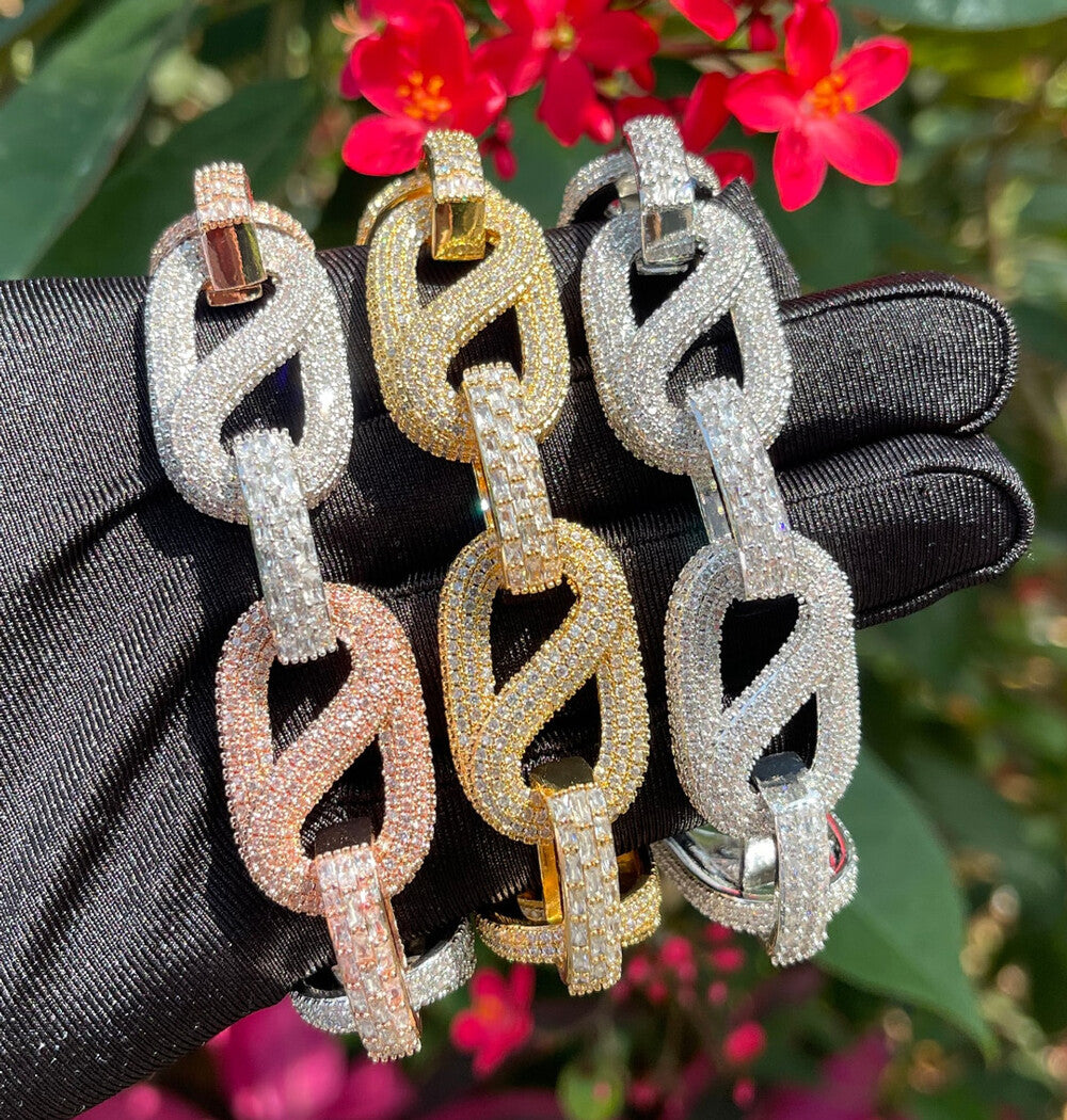 Iced Out Moissanite Hip Hop Bracelet For Men's
